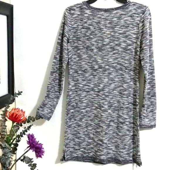 LOU & GRAY NWT NAVY BLUE & WHITE MARLED BLEND TUNIC SWEATER DRESS SIZE XS - Picture 10 of 11